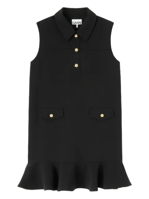 GANNI twill suiting mini dress Black A1030135