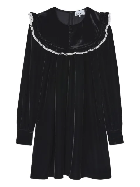 GANNI black velvet dress Black A1030110