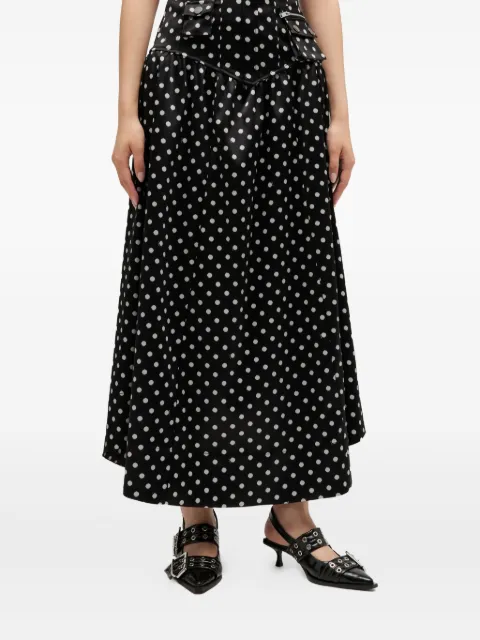 GANNI polka-dot skirt Black A1090065