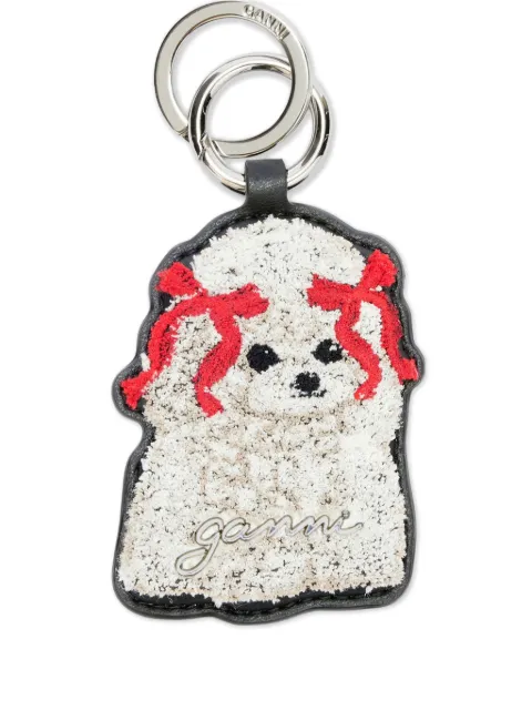 GANNI Joy dog bow keyring White B3010032