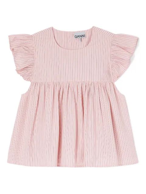 GANNI pink frill sleeve top Pink A1040260