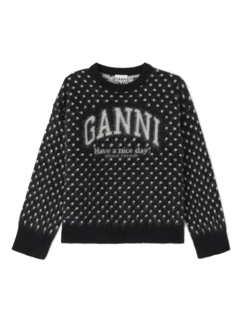 GANNI polka brushed sweater Black A1070123