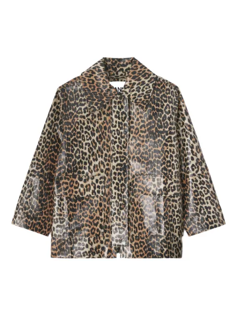 GANNI leopard-print jacket Neutrals A1010083