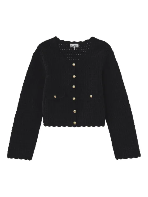 GANNI black crochet cardigan Black A1070113