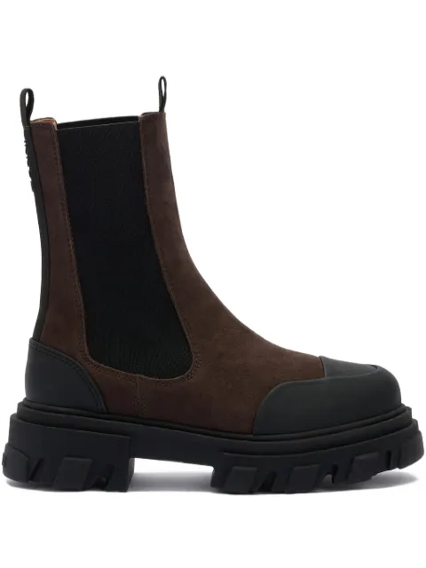 GANNI cleated mid chelsea boots in brown Brown B1010092