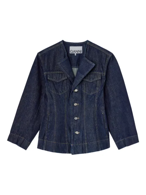 GANNI dark rinse denim blazer Blue A1020037