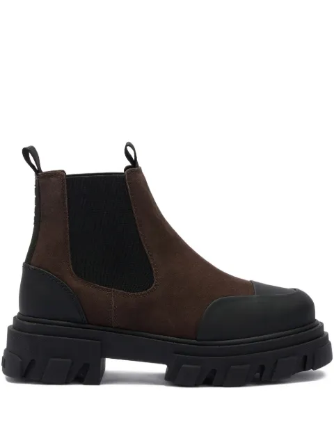 GANNI cleated low chelsea boots in brown Brown B1010079