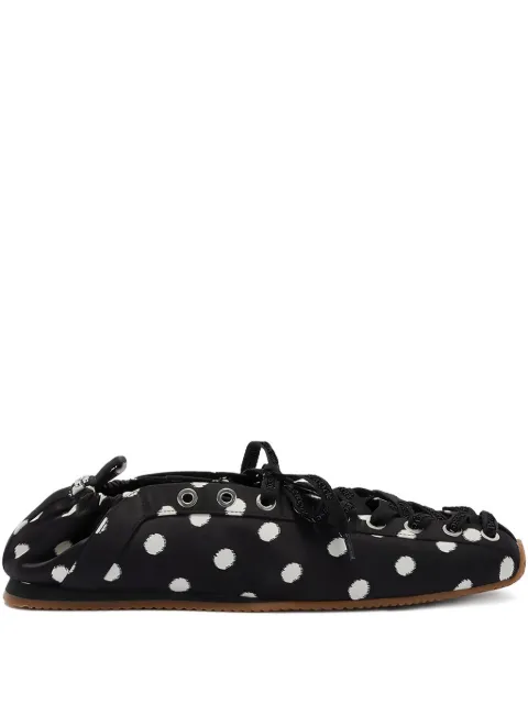 GANNI sporty ballerina in black dots Black B1040016