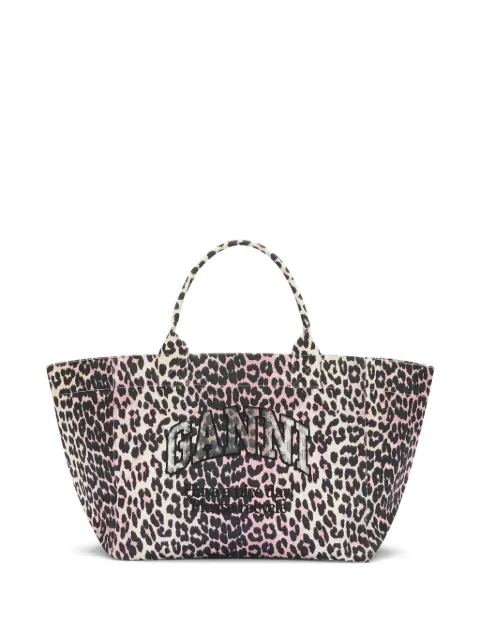 GANNI XXL printed sequin tote bag Black B2110031