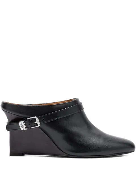 GANNI buckle wedge mules Black B1030070