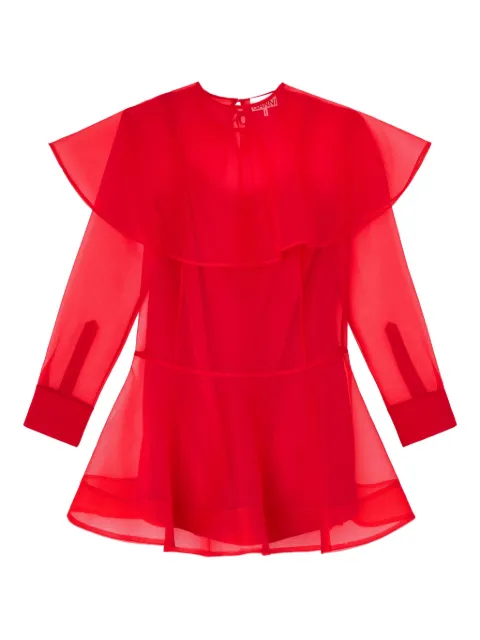 GANNI Red organza circle collar dress Red A1030198