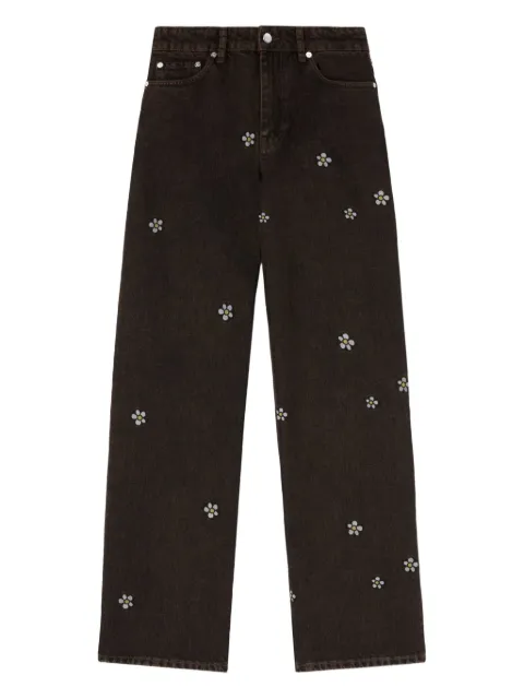 GANNI x Disney floral-print jeans Black A1100161