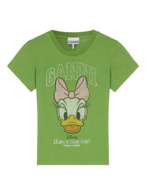 GANNI x Disney Daisy duck green baby fit T-shirt Green A1050097