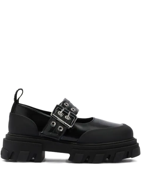 GANNI buckled eyelet-detail pumps Black B1030061