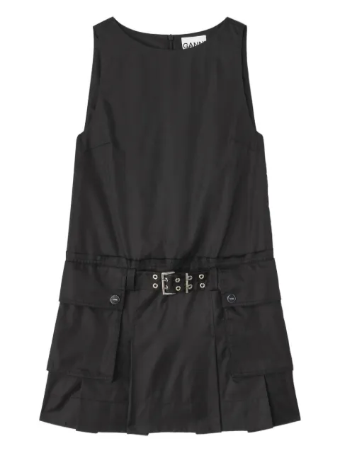 GANNI Duchesse nylon mini dress Black A1030167