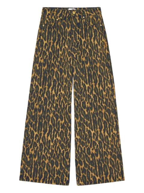 GANNI baggy jeans in leopard print Neutrals A1100033