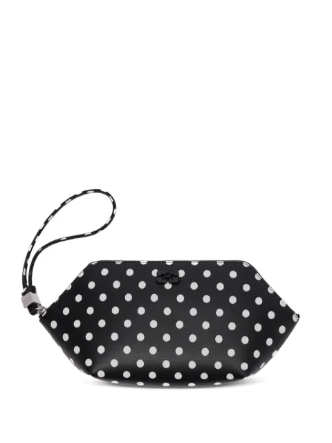 GANNI Bou make up pouch with dots Black B3010079