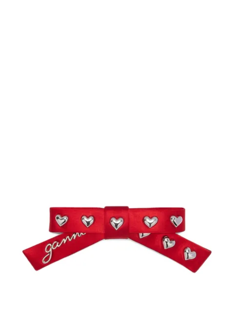 GANNI eyelet bow barrette Red B3020098