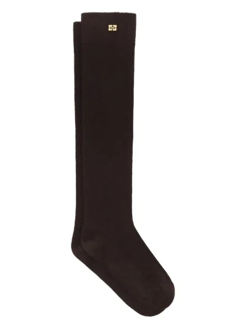 GANNI wool mix high socks Brown B3020116