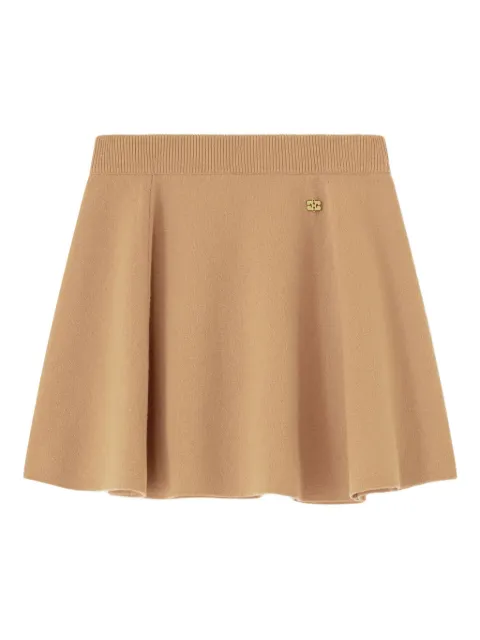 GANNI cashmere wool mini skirt Brown A1090067