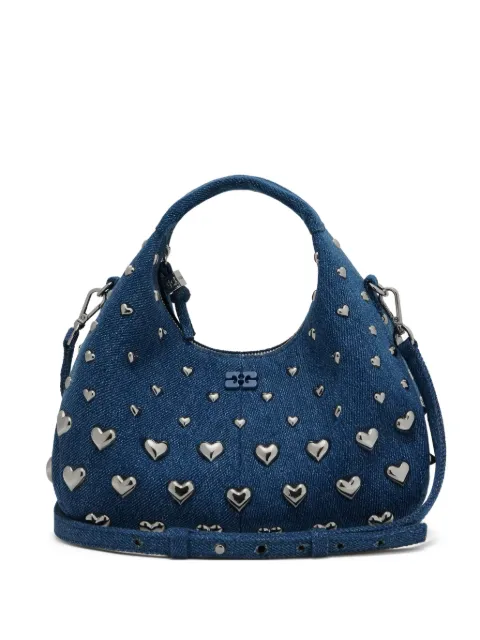 GANNI heart-stud mini tote bag Blue B2070034