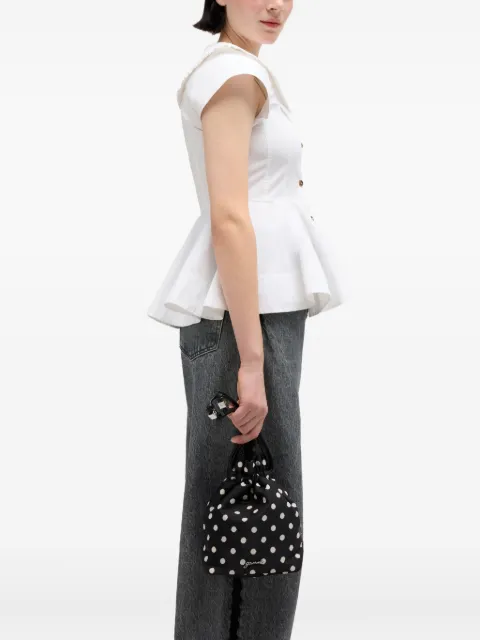 GANNI printed Bou bucket pouch with dots Black B3010068