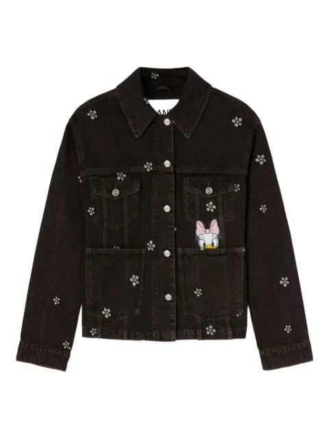 GANNI x Disney Daisy Duck denim oversized jacket Black A1040244