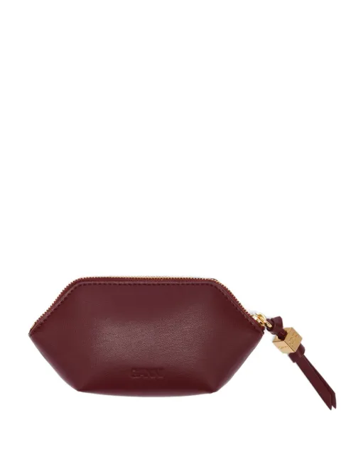 GANNI Bou coin purse in burgundy Red B3010113