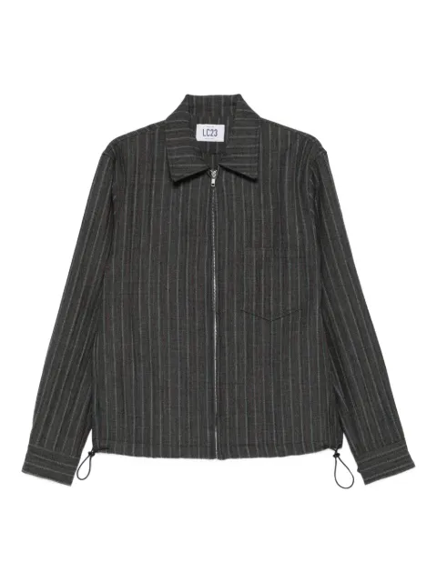 LC23 striped zip-up jacket Grey O802