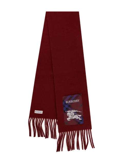 Burberry fringed logo-patch scarf Red 8116879