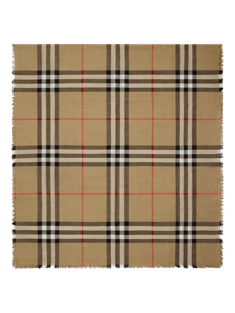 Burberry reversible Check wool silk scarf Brown 8116748