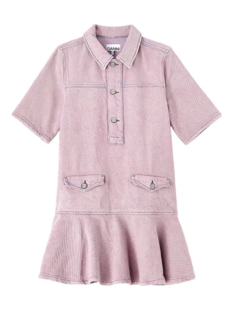 GANNI pink washed denim dress Pink A1030101