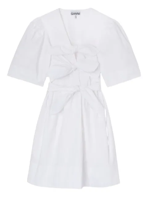 GANNI bow-detail dress White A1030195