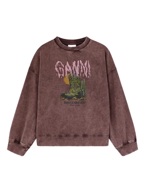 GANNI old effect wash sweatshirt Brown A1060028