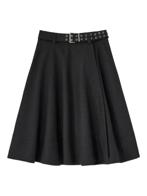 GANNI wool suiting wrap skirt Grey A1090068