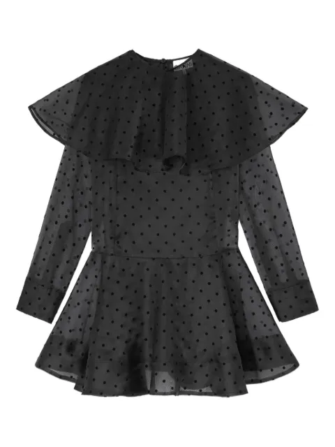 GANNI black organza circle collar dress Black A1030179
