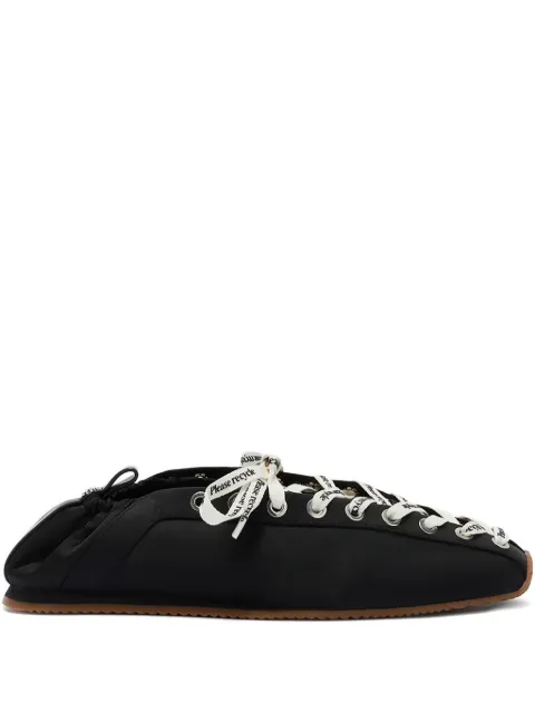 GANNI lace-up ballet flats Black B1040014