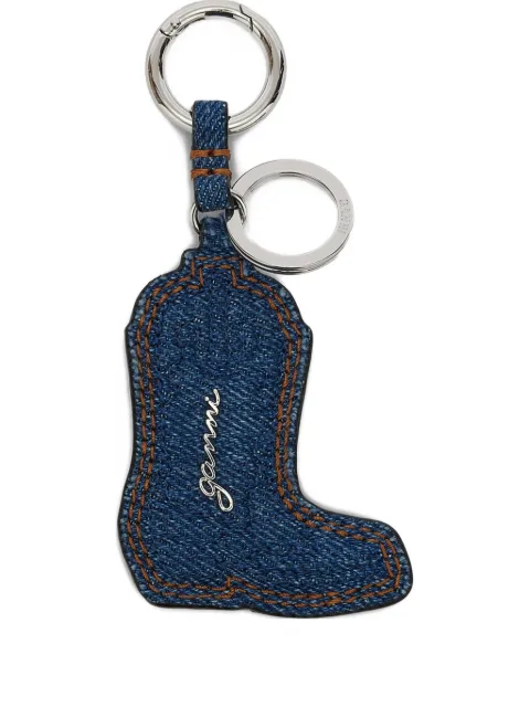 GANNI western boot keyring in denim Blue B3010058