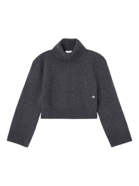 GANNI wool turtleneck sweater Grey A1070075