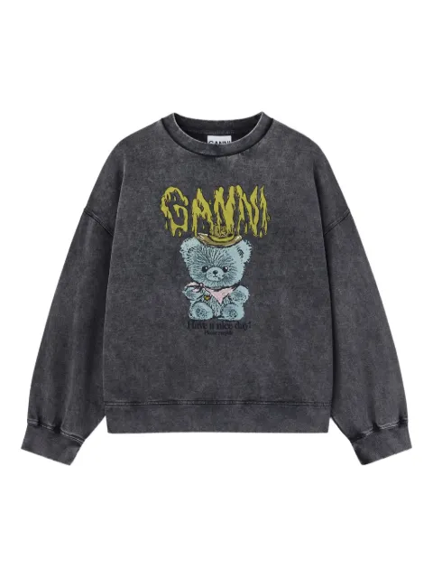 GANNI vintage Wash Sweatshirt Grey A1060028