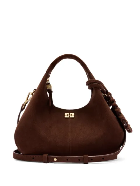 GANNI brown suede mini shoulder bag Brown B2070016