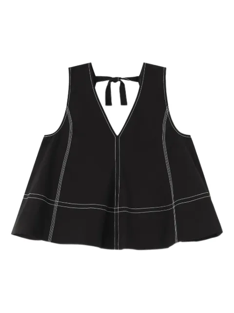 GANNI cotton A-line top Black A1040068
