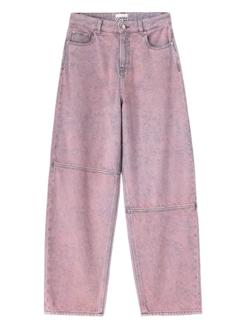 GANNI Stary panelled wide-leg jeans Pink A1100034