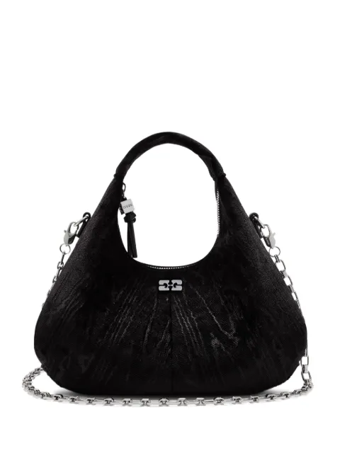 GANNI velvet moire mini shoulder bag Black B2070031