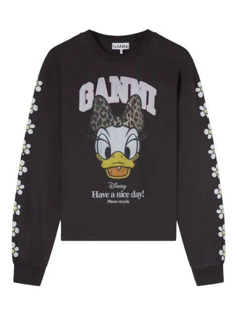 GANNI x Disney Daisy Duck Black long-sleeve T-shirt Black A1050107