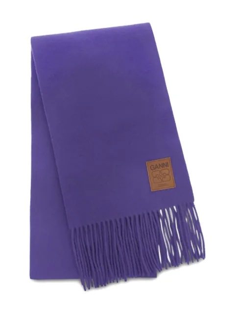GANNI wool knit scarf Purple B3020049