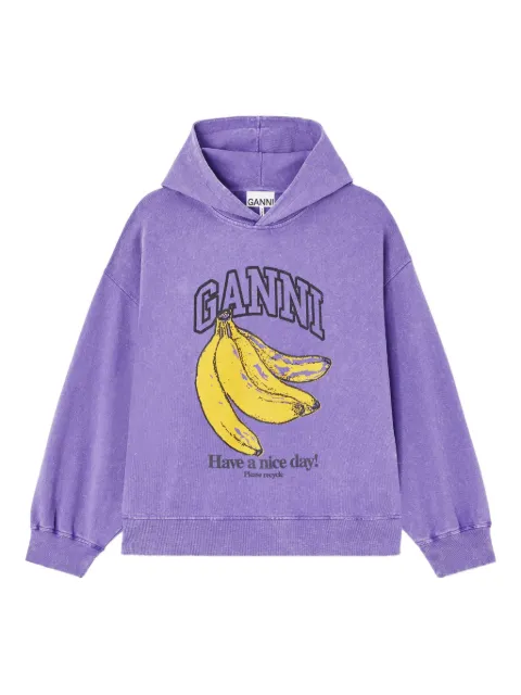 GANNI old effect wash hoodie Purple A1060033