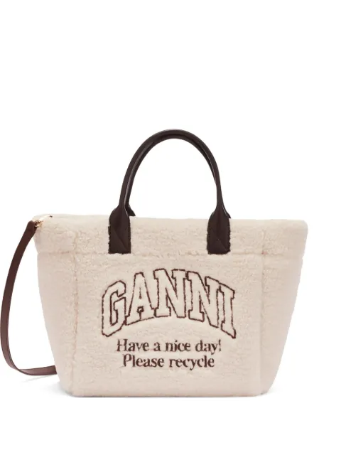 GANNI logo-detail tote bag Neutrals B2110018