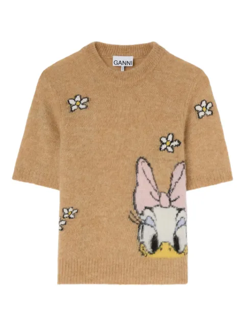 GANNI x Disney floral-graphic top Neutrals A1070237