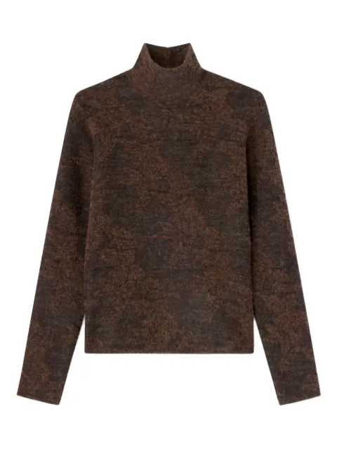 GANNI Sheer Turtleneck Brown A1070097